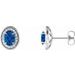 Oval 4-Prong Halo-Style Earrings