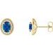 Oval 4-Prong Halo-Style Earrings