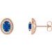 Oval 4-Prong Halo-Style Earrings