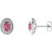 Oval 4-Prong Halo-Style Earrings