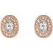 Oval 4-Prong Halo-Style Earrings