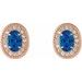 Oval 4-Prong Halo-Style Earrings