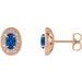 Oval 4-Prong Halo-Style Earrings
