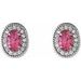 Oval 4-Prong Halo-Style Earrings