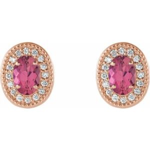 Oval 4-Prong Halo-Style Earrings