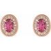 Oval 4-Prong Halo-Style Earrings