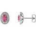 Oval 4-Prong Halo-Style Earrings