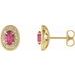Oval 4-Prong Halo-Style Earrings