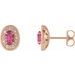 Oval 4-Prong Halo-Style Earrings