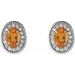 Oval 4-Prong Halo-Style Earrings