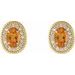 Oval 4-Prong Halo-Style Earrings