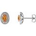 Oval 4-Prong Halo-Style Earrings