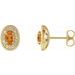Oval 4-Prong Halo-Style Earrings