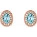 Oval 4-Prong Halo-Style Earrings