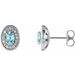 Oval 4-Prong Halo-Style Earrings