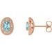 Oval 4-Prong Halo-Style Earrings