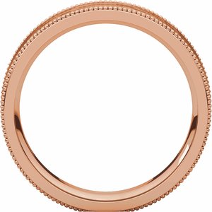 Milgrain Edge Comfort-Fit Flat Band with Satin Hammer Finish