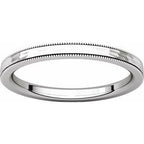 Milgrain Edge Comfort-Fit Flat Band with Satin Hammer Finish