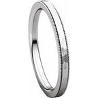 Milgrain Edge Comfort-Fit Flat Band with Satin Hammer Finish