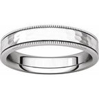 Milgrain Edge Comfort-Fit Flat Band with Satin Hammer Finish