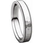 Milgrain Edge Comfort-Fit Flat Band with Satin Hammer Finish