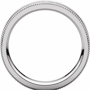 Milgrain Edge Comfort-Fit Flat Band with Satin Hammer Finish