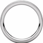 Milgrain Edge Comfort-Fit Flat Band with Satin Hammer Finish
