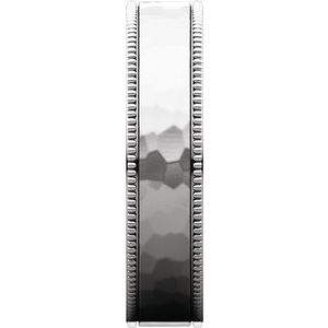 Milgrain Edge Comfort-Fit Flat Band with Satin Hammer Finish