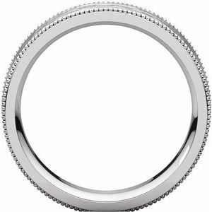 Milgrain Edge Comfort-Fit Flat Band with Satin Hammer Finish