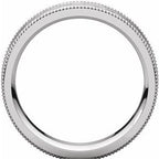 Milgrain Edge Comfort-Fit Flat Band with Satin Hammer Finish
