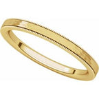 Milgrain Edge Comfort-Fit Flat Band with Satin Hammer Finish