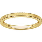 Milgrain Edge Comfort-Fit Flat Band with Satin Hammer Finish