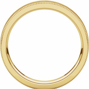 Milgrain Edge Comfort-Fit Flat Band with Satin Hammer Finish