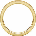 Milgrain Edge Comfort-Fit Flat Band with Satin Hammer Finish