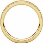 Milgrain Edge Comfort-Fit Flat Band with Satin Hammer Finish