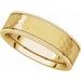 Milgrain Edge Comfort-Fit Flat Band with Satin Hammer Finish