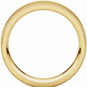 Milgrain Edge Comfort-Fit Flat Band with Satin Hammer Finish