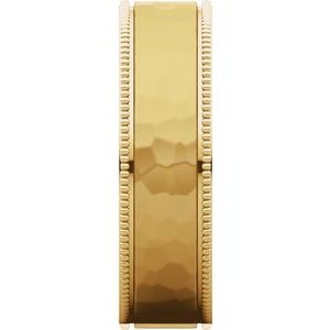Milgrain Edge Comfort-Fit Flat Band with Satin Hammer Finish