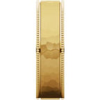 Milgrain Edge Comfort-Fit Flat Band with Satin Hammer Finish