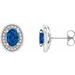 Oval 4-Prong Halo-Style Earrings