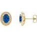 Oval 4-Prong Halo-Style Earrings