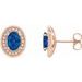 Oval 4-Prong Halo-Style Earrings