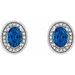 Oval 4-Prong Halo-Style Earrings