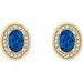 Oval 4-Prong Halo-Style Earrings