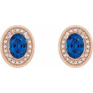Oval 4-Prong Halo-Style Earrings