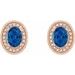 Oval 4-Prong Halo-Style Earrings