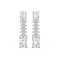 6 ctw Emerald and Marquise LGD Drop Earrings - Signature Collection - 14K White Gold