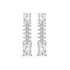 6 ctw Emerald and Marquise LGD Drop Earrings - Signature Collection - 14K White Gold