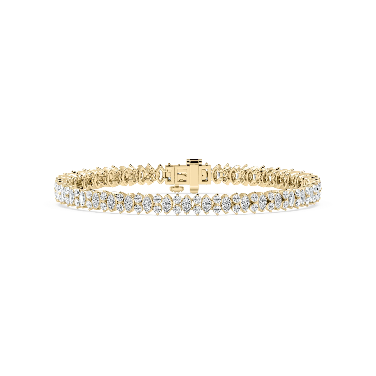 6 ⅙ ctw Marquise and Round LGD Double Row Tennis Bracelet - 7 Inches