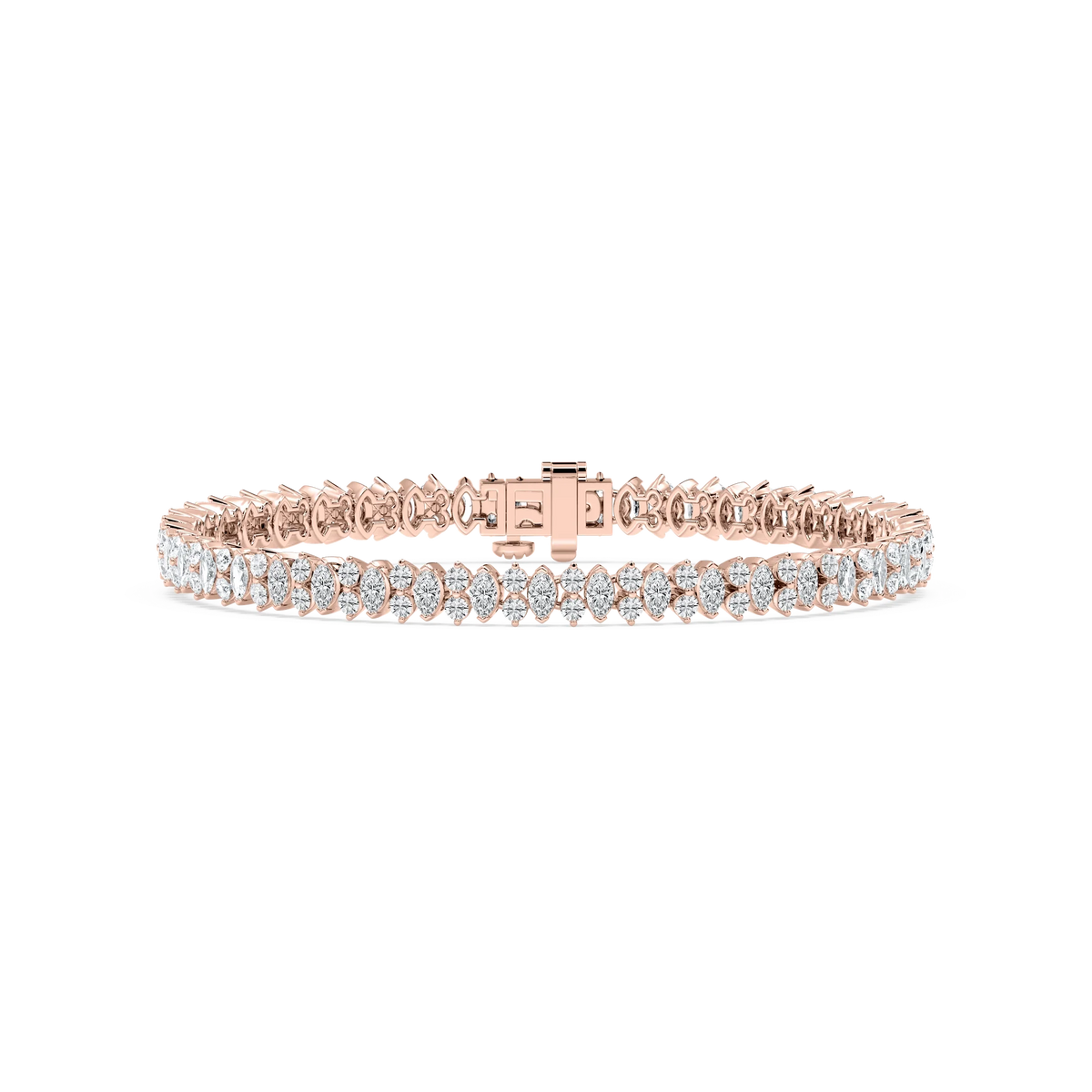 6 ⅙ ctw Marquise and Round LGD Double Row Tennis Bracelet - 7 Inches